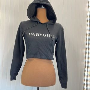 NWOT! Black Babygirl Cropped Hoodie! Size small!